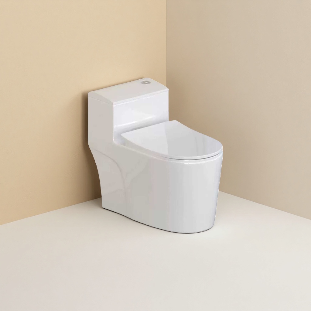 White toilet seat, ceramic water-saving household bathroom sanitary ware details Picture