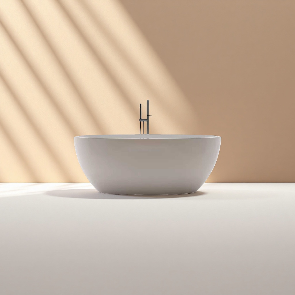 White bathtub bathtub acrylic household round independent soaking bathtub Application Scenario