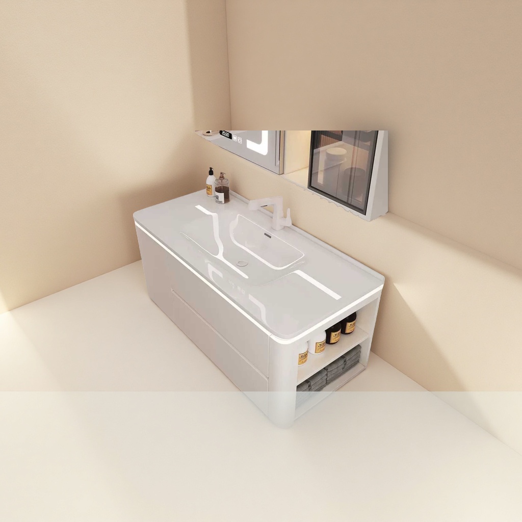 Modern minimalist style washbasin, ceramic washbasin and bathroom cabinet combination Specification image