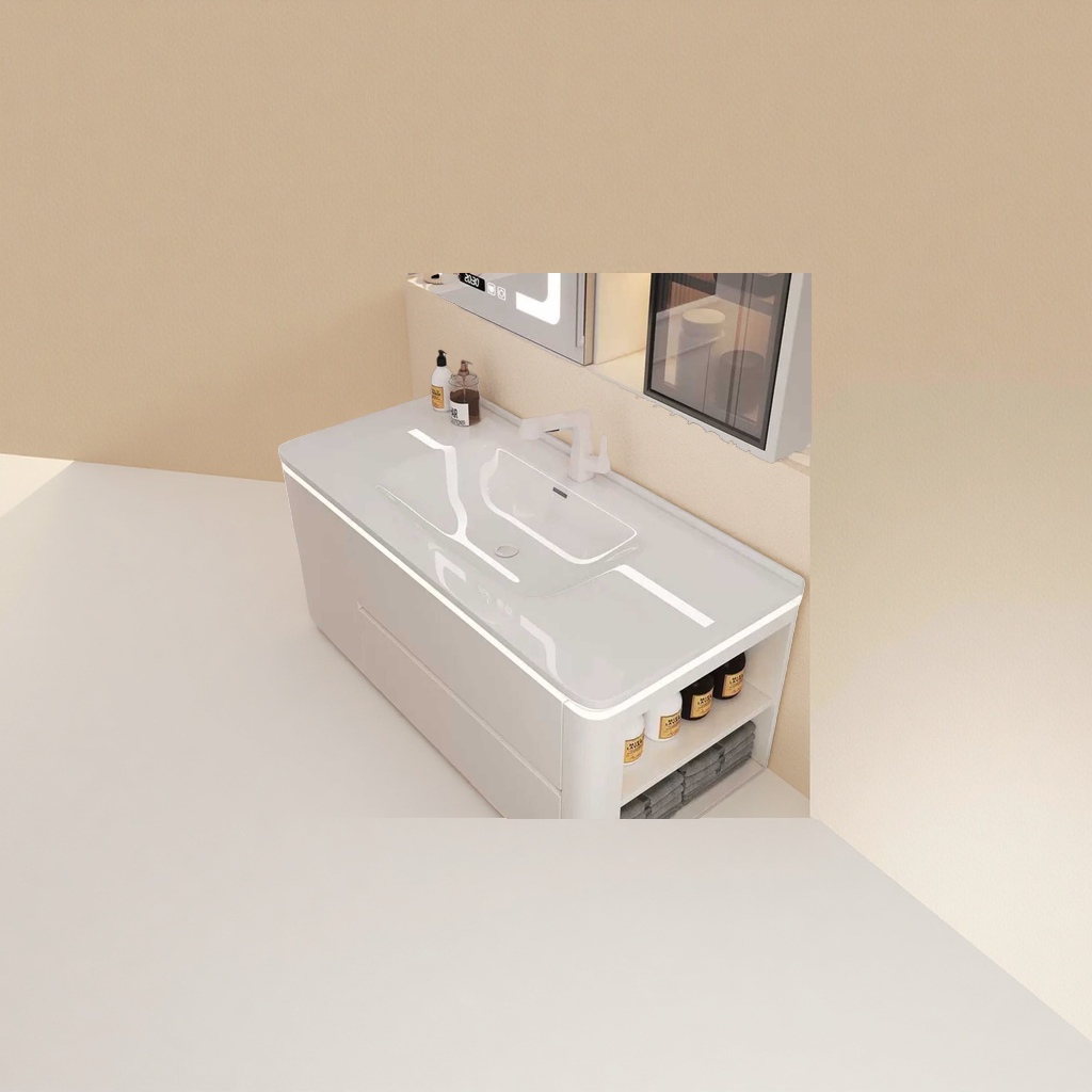 Modern minimalist style washbasin, ceramic washbasin and bathroom cabinet combination Application Scenario