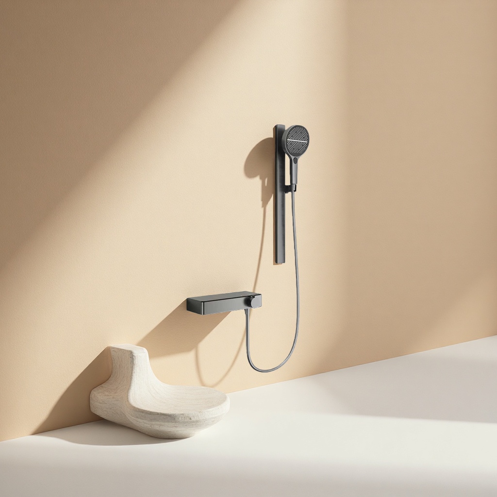 Black shower head high-pressure water-saving, anti-scald and constant-temperature shower head set Specification image