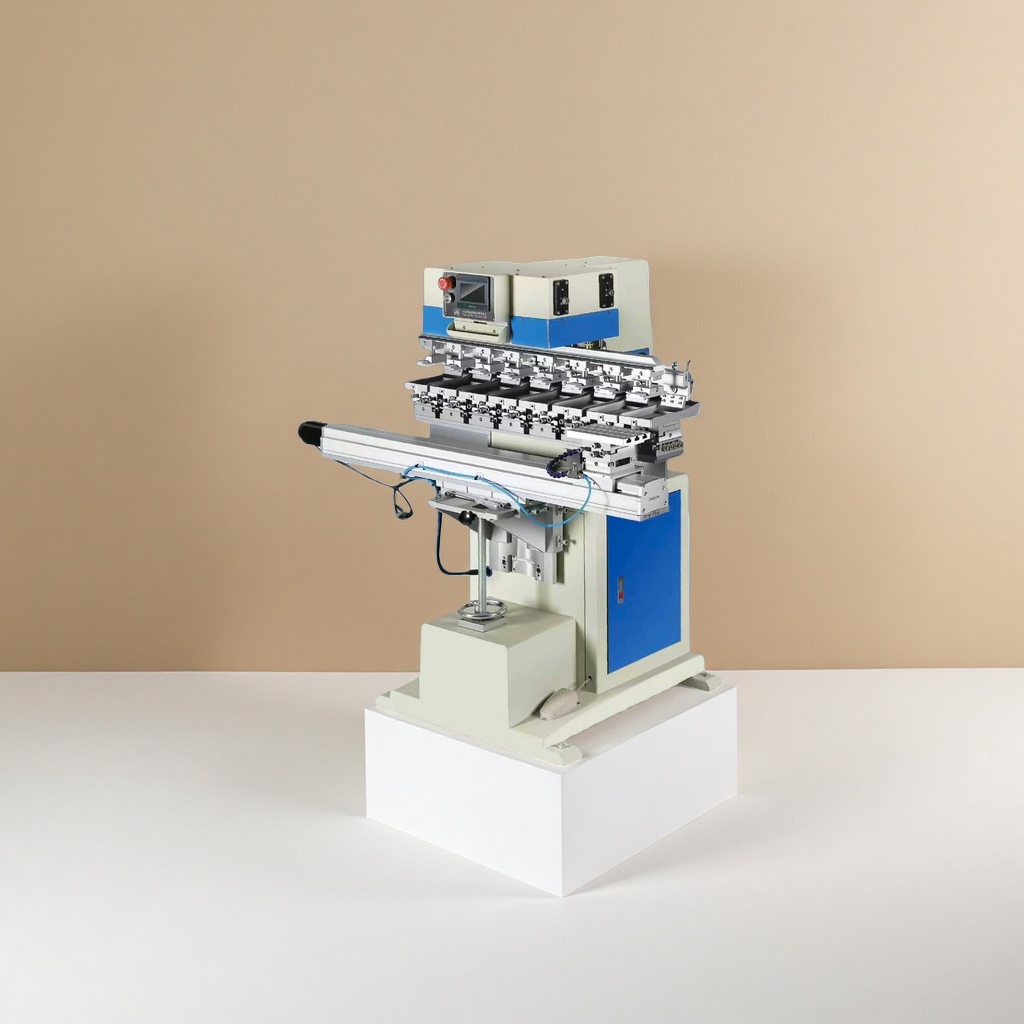 Eight-color shuttle pad printing machine is a high-precision multi-color printing machine for industrial equipment Specification image