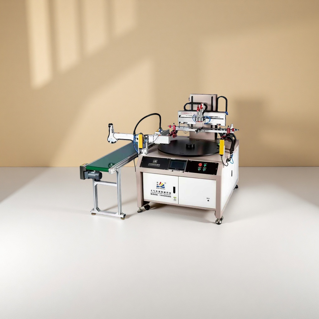 JC-3040F4S four-station rotary screen printing machine with blanking mechanical hand screen printing equipment details Picture