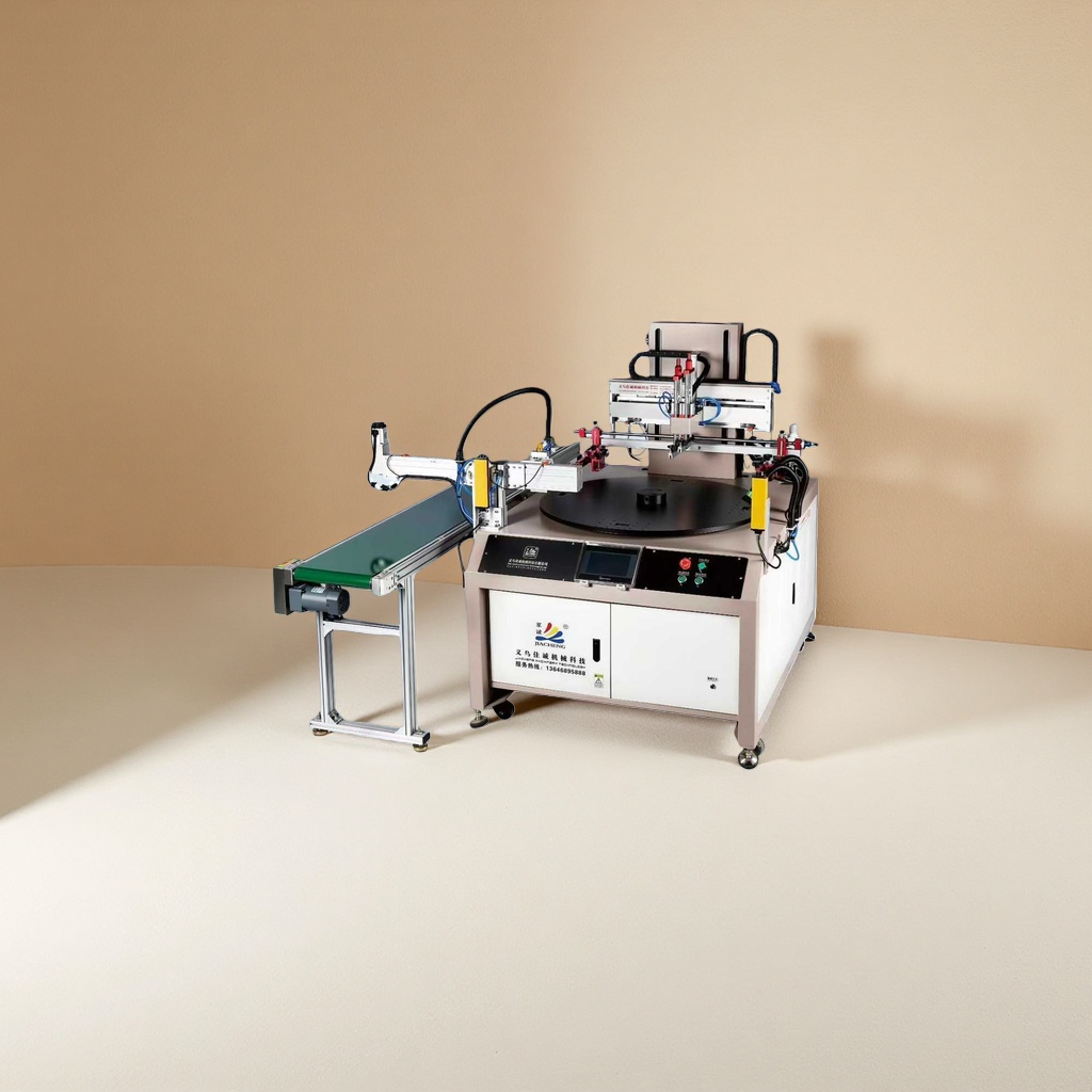 JC-3040F4S four-station rotary screen printing machine with blanking mechanical hand screen printing equipment Application Scenario