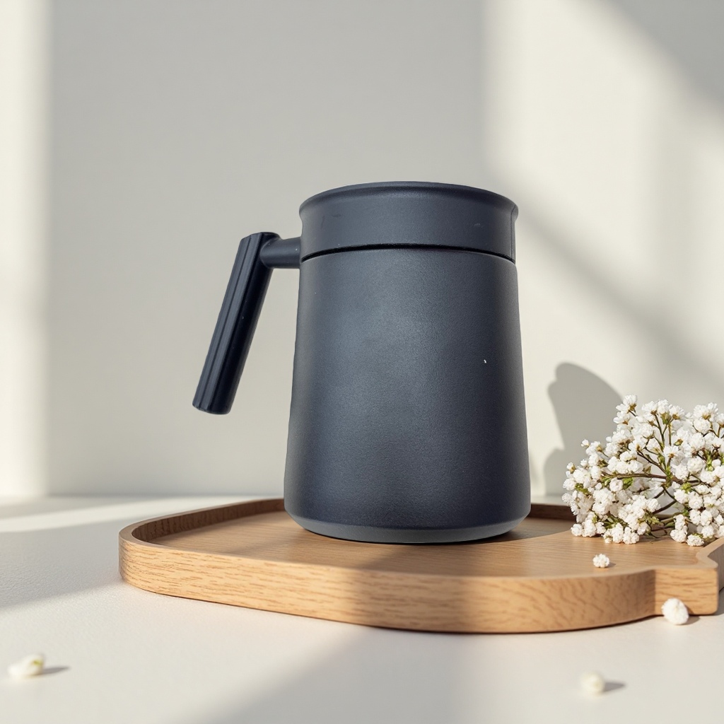 The black insulated cup lid, made of 304 stainless steel with a leak-proof seal, is suitable for various insulated cups Application Scenario