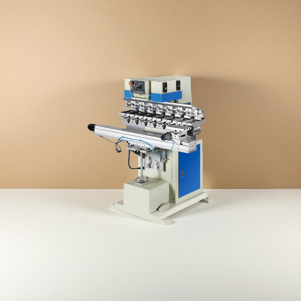 Eight-color shuttle pad printing machine, an industrial-grade metal body multi-station continuous printing equipment Specification image