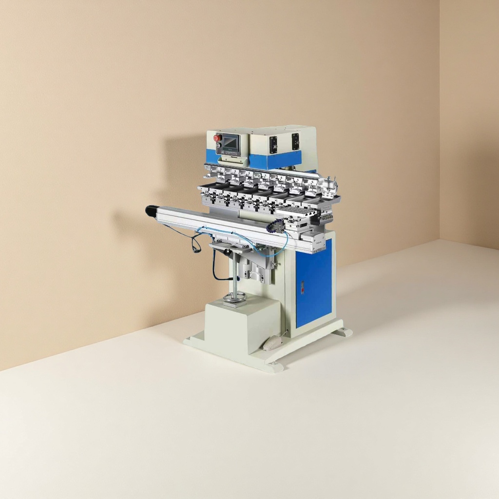 Eight-color shuttle pad printing machine, an industrial-grade metal body multi-station continuous printing equipment Application Scenario