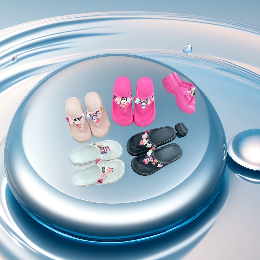 Cartoon-patterned EVA slippers are lightweight and anti-slip, suitable for both men and women on the beach details Picture