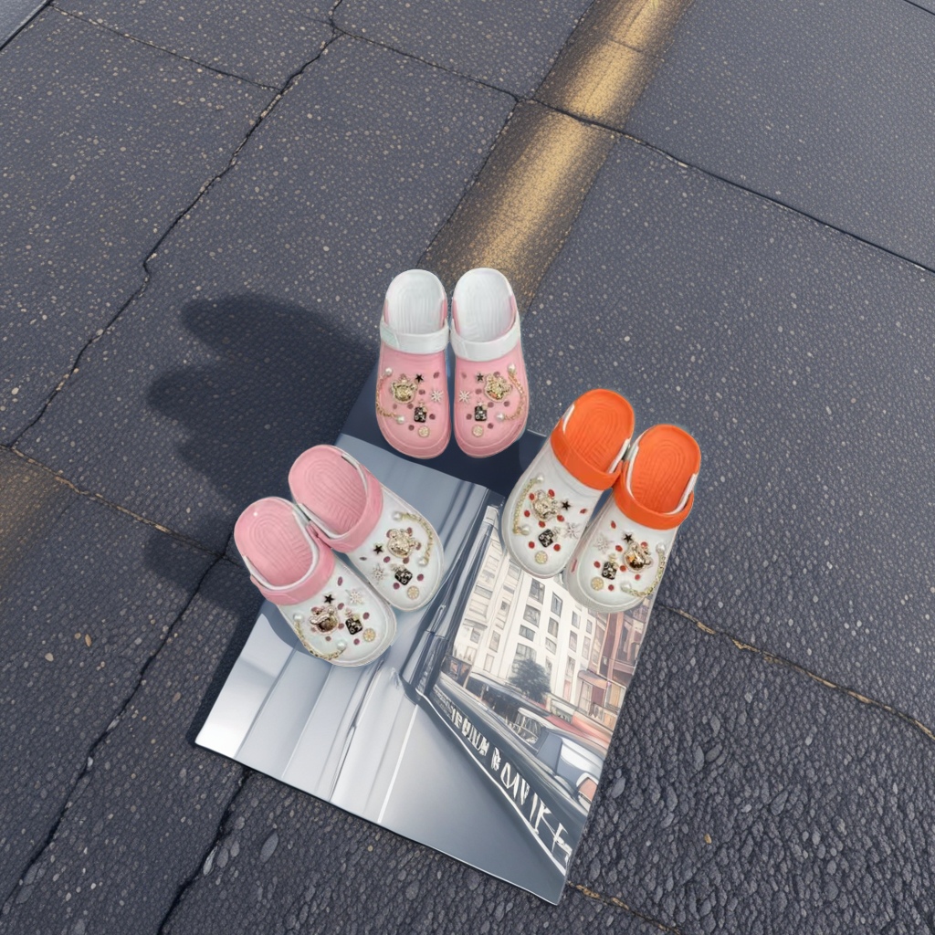 Pink and orange EVA butterfly-decorated slippers, light and anti-slip, suitable for women on the beach Application Scenario
