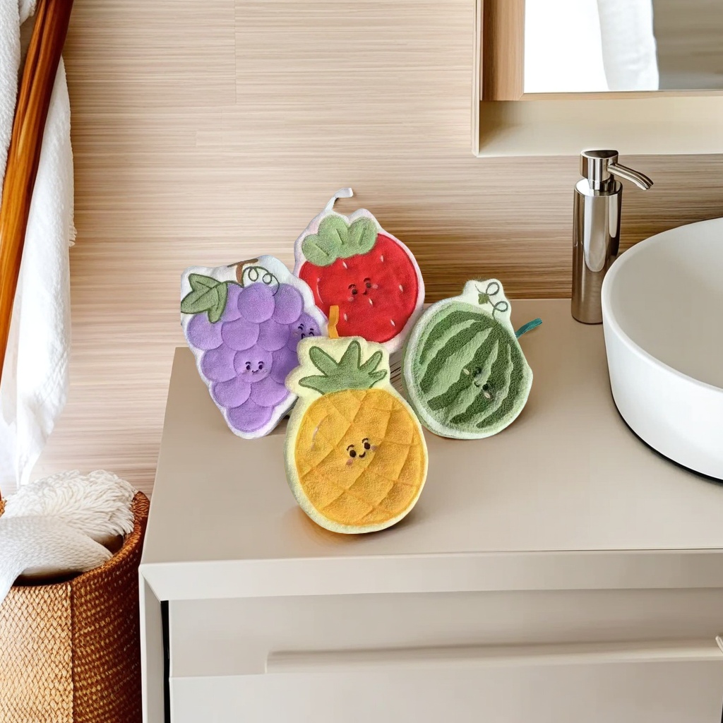 Cute fruit-shaped kitchen cloth, absorbent and quick-drying cleaning cloth Specification image