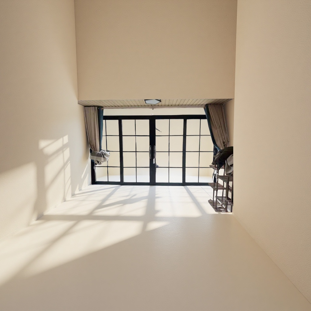 The interior space is designed with glass doors in combination with the courtyard landscape details Picture