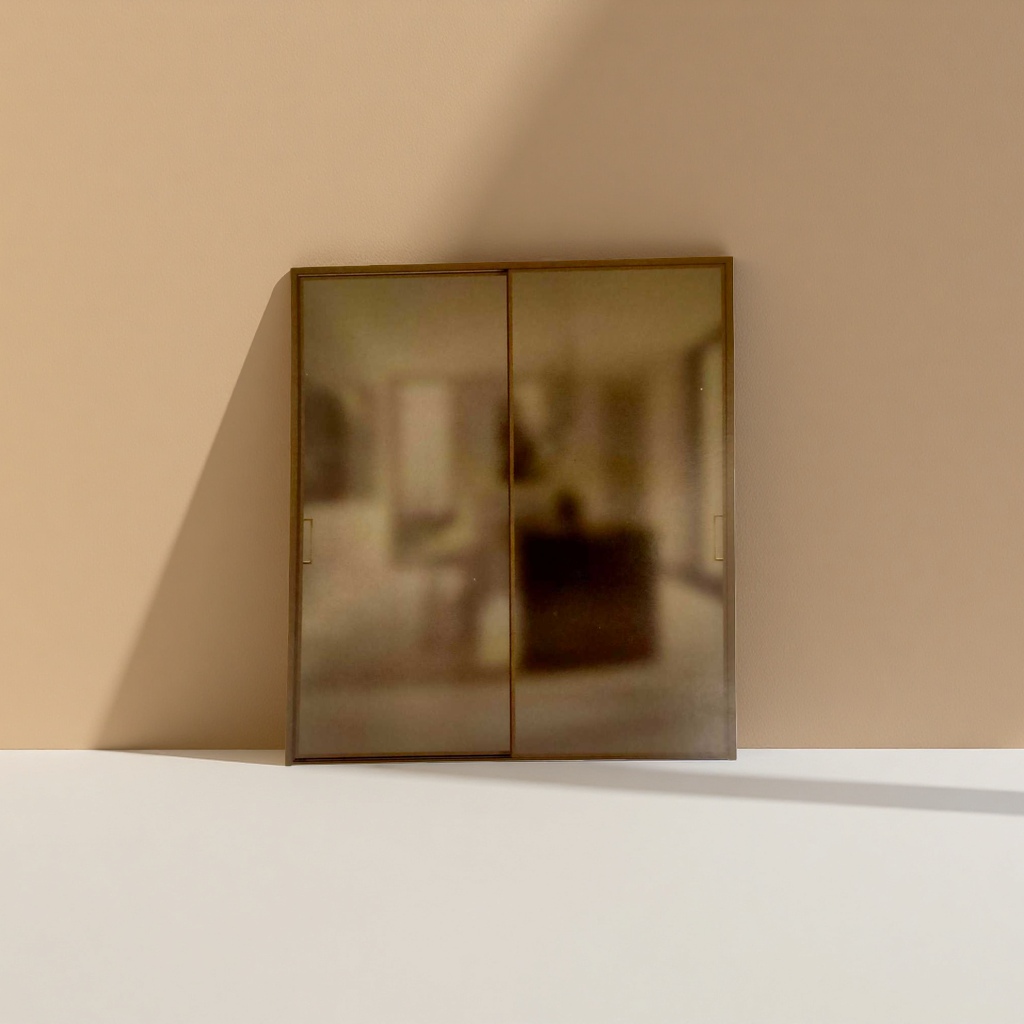 باب خزانة الملابس مزلق باللون الداكن Specification image