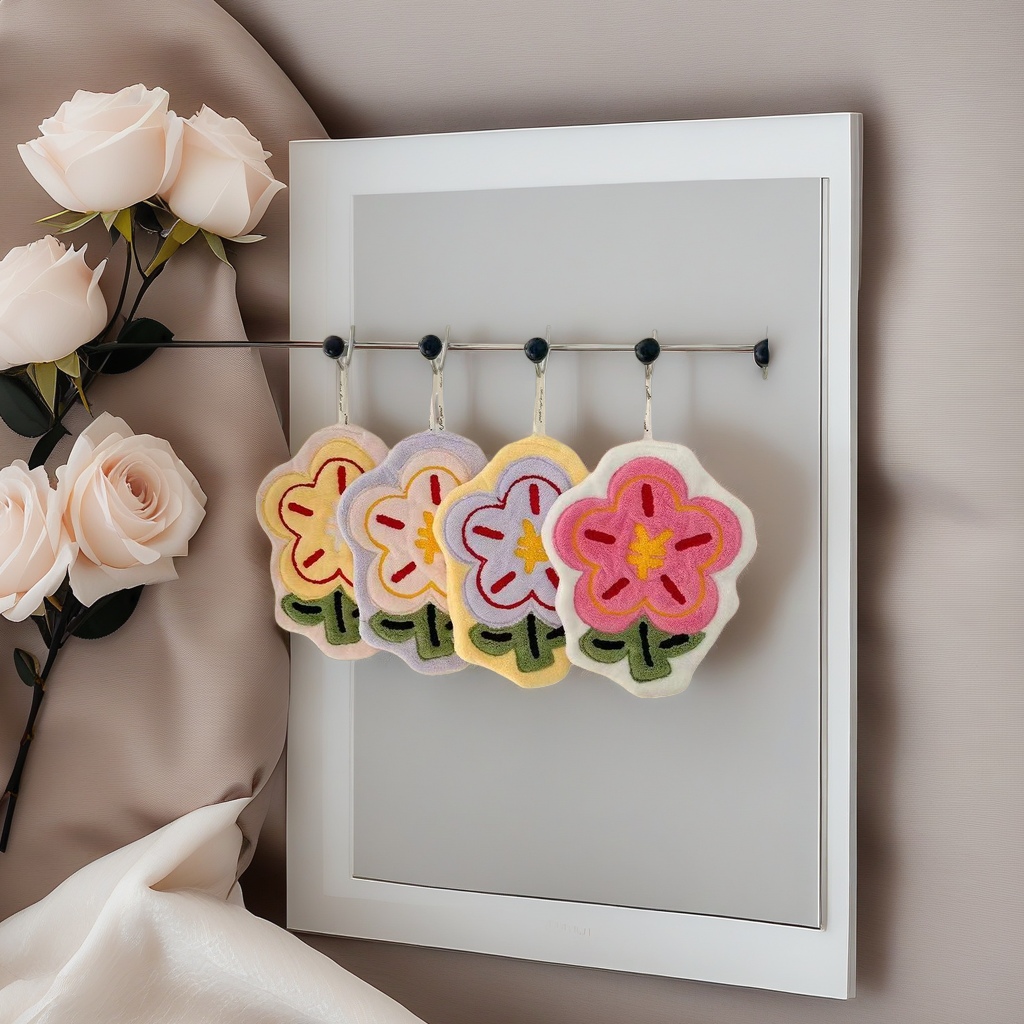 Flower-shaped pendant simulation three-dimensional decorative pendant, suitable for living room, bedroom and car details Picture