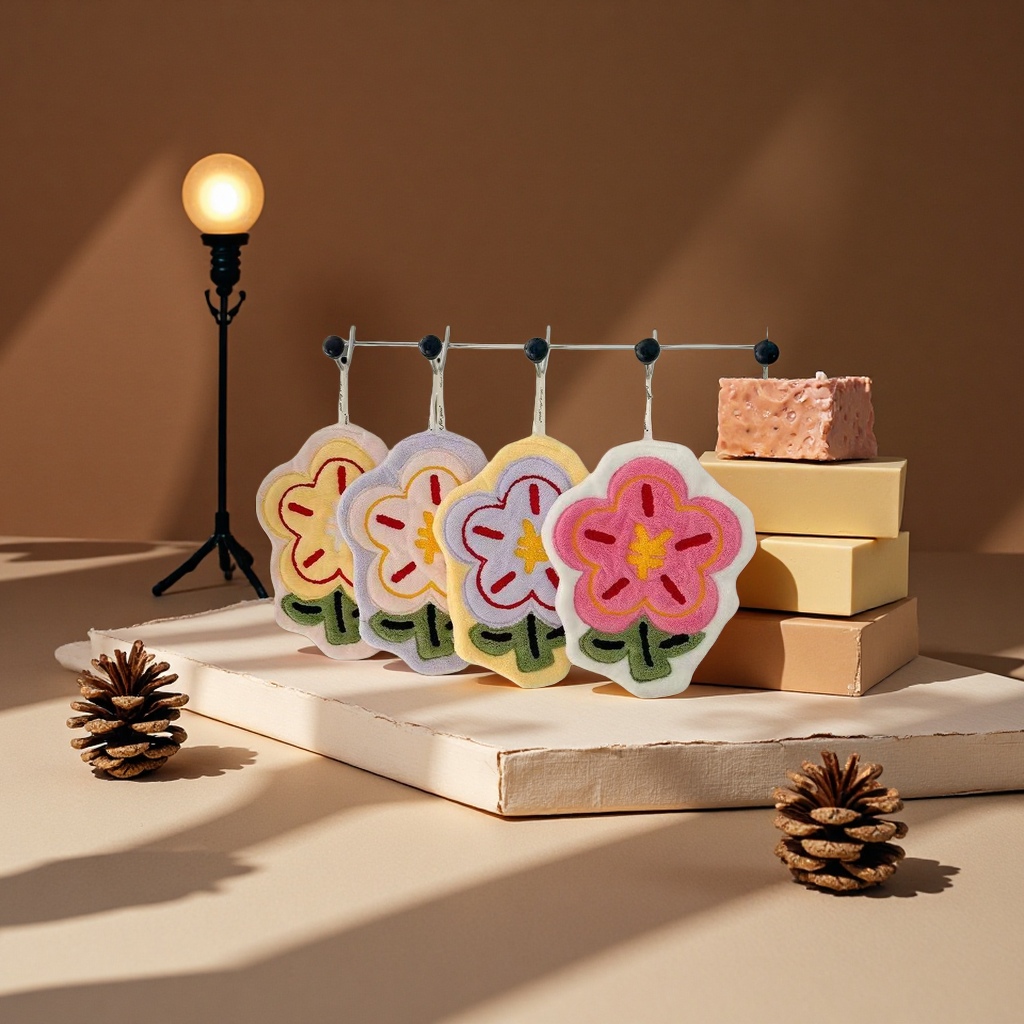 Flower-shaped pendant simulation three-dimensional decorative pendant, suitable for living room, bedroom and car Specification image