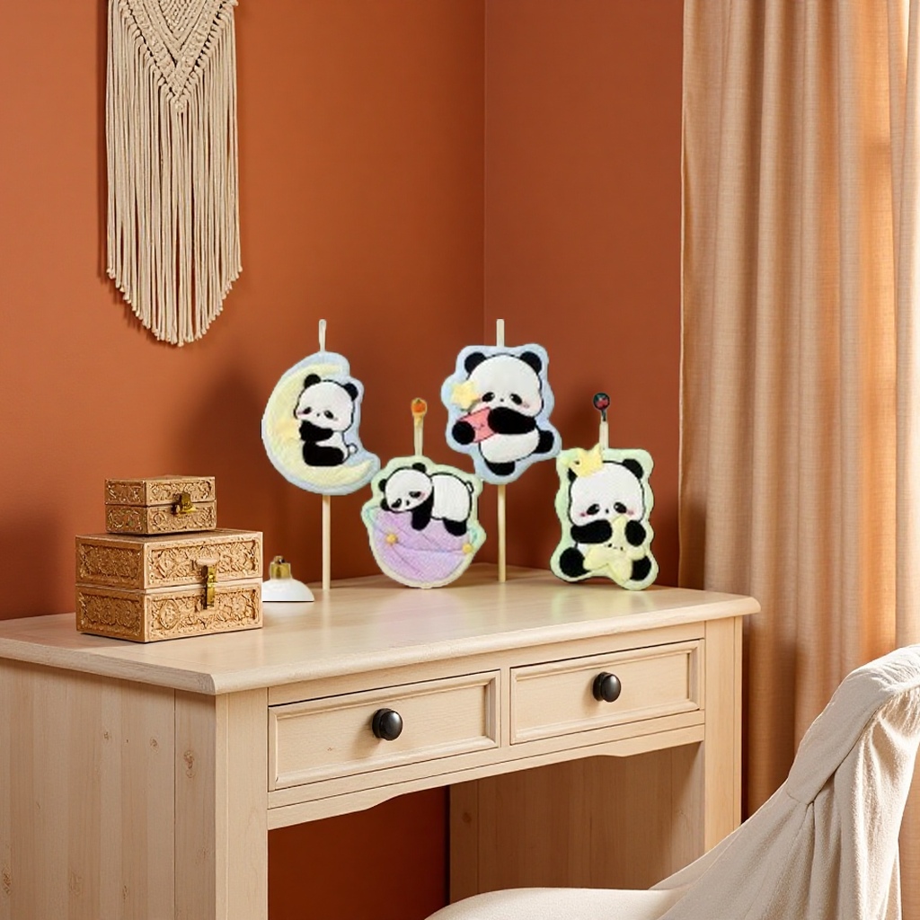 Cute plush car keychain bag decoration in the shape of a panda Specification image