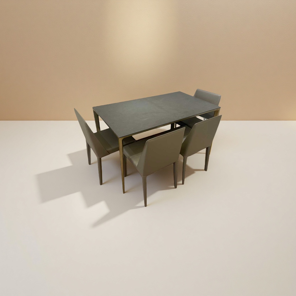 Modern minimalist style dining table and chair set, Nordic-style solid wood dining chair set details Picture