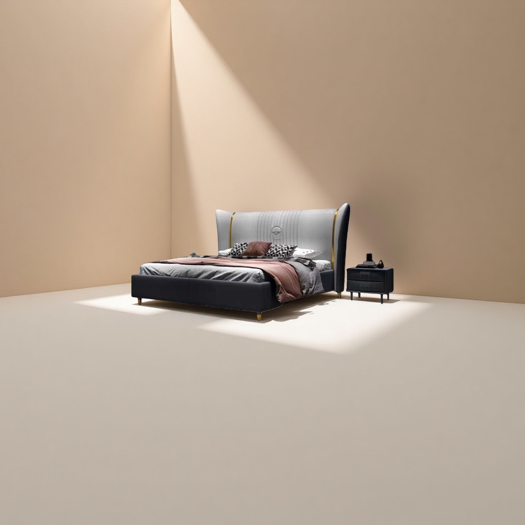 Modern minimalist style bed, Nordic-style solid wood double bed bedroom furniture Application Scenario