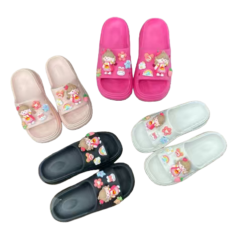 Cartoon-patterned cotton and linen home slippers are comfortable, anti-slip and breathable for women's indoor use in summer Item Picture