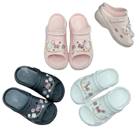Decorative pearl slippers for women's summer home soft soled anti-slip slippers 38 39 40 Item Picture