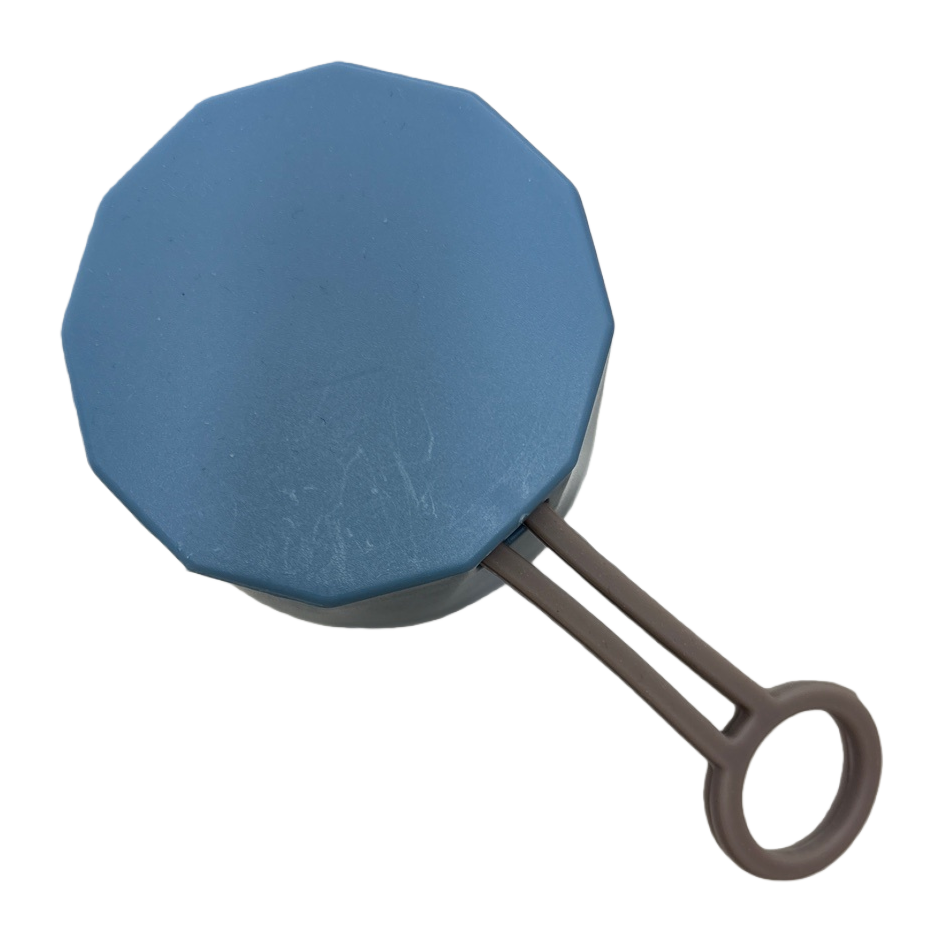 Blue octagonal lid with ring-shaped handle ceramic cup, home and office water cup, heat-resistant and portable Item Picture