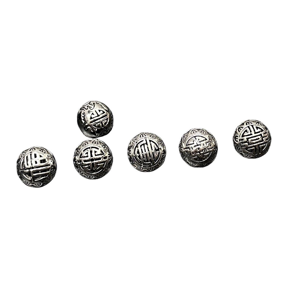 Silver circular ornaments for good fortune, prosperity, longevity, happiness and wealth Item Picture