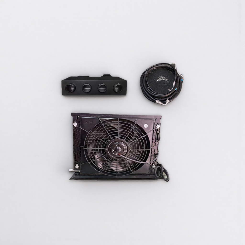 12V cooling black engineering model indoor and outdoor units suitable for RV, truck and van parking air conditioners Specification image