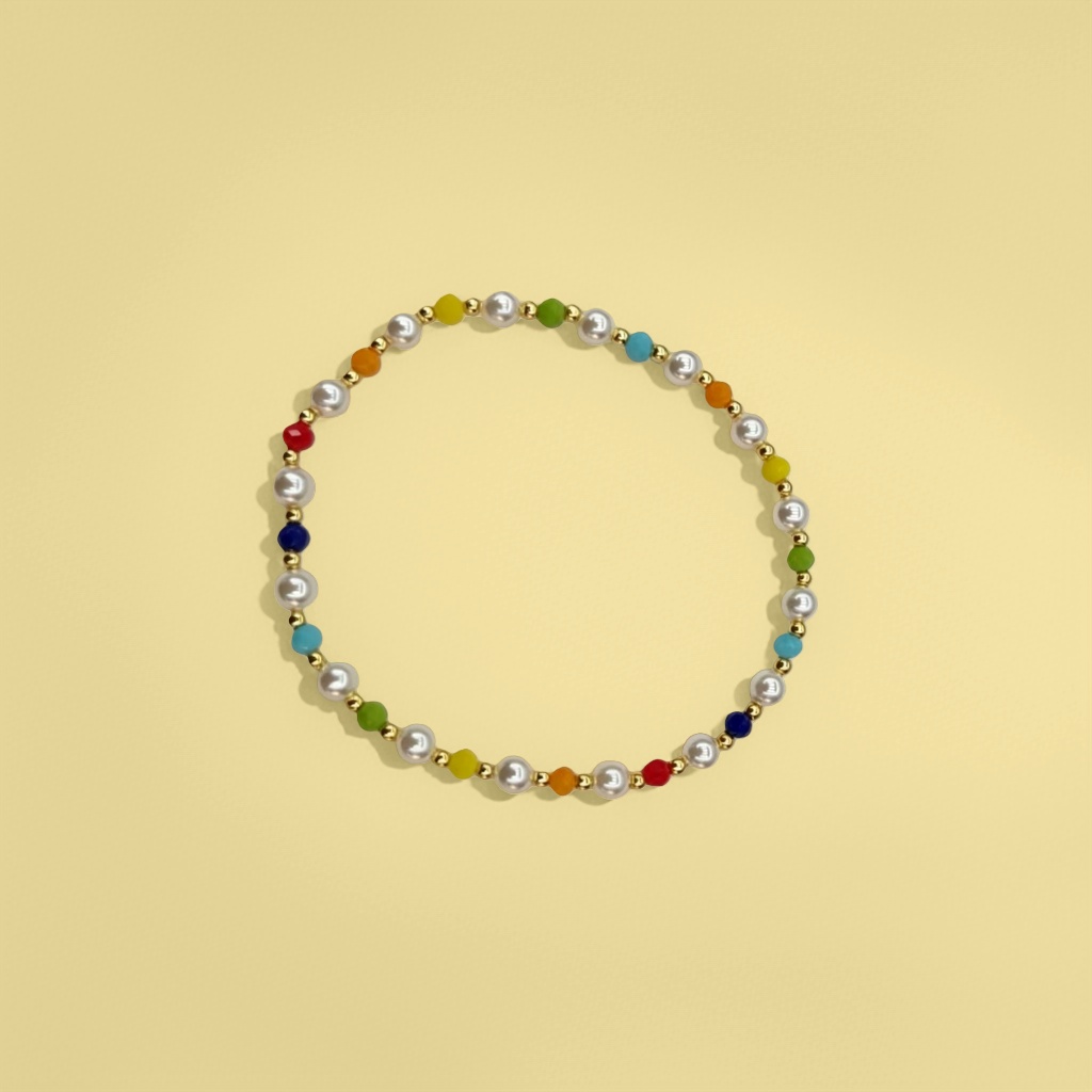 Colorful bead bracelet, a round and colorful beaded accessory, is a fashionable accessory suitable for both men and women