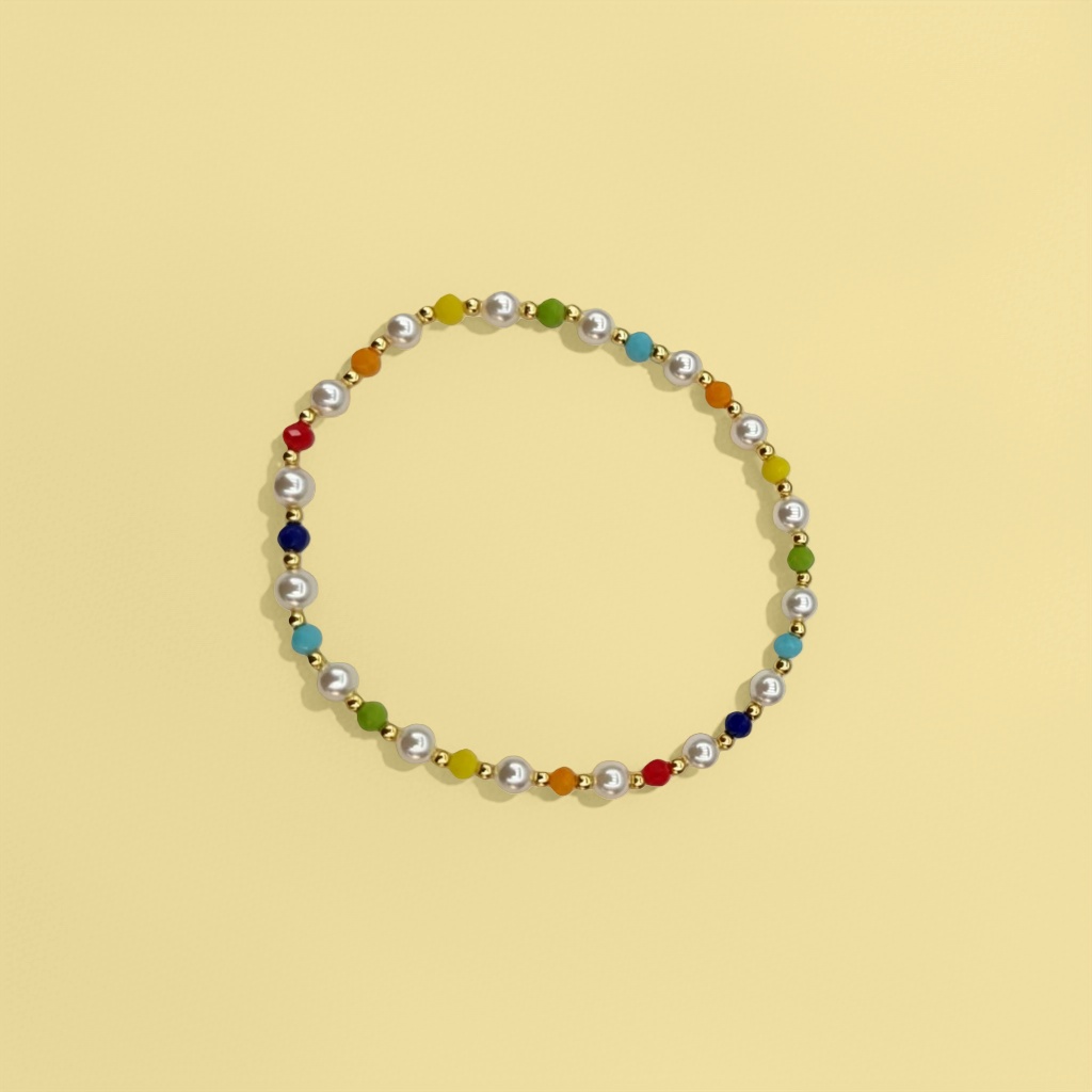 Colorful bead bracelet, a round and colorful beaded accessory, is a fashionable accessory suitable for both men and women details Picture