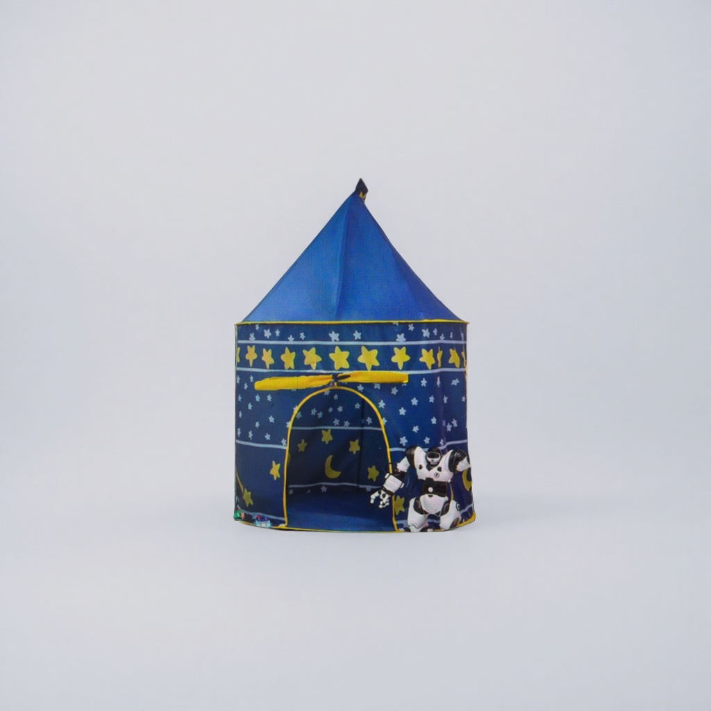 Blue starry sky themed children's tent, portable home play house small tent Application Scenario