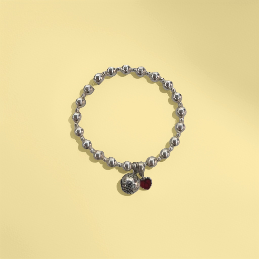 A simple, fashionable and versatile silver bead bracelet for women Specification image