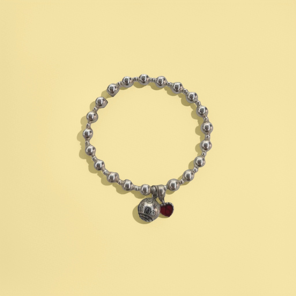 A simple, fashionable and versatile silver bead bracelet for women Application Scenario