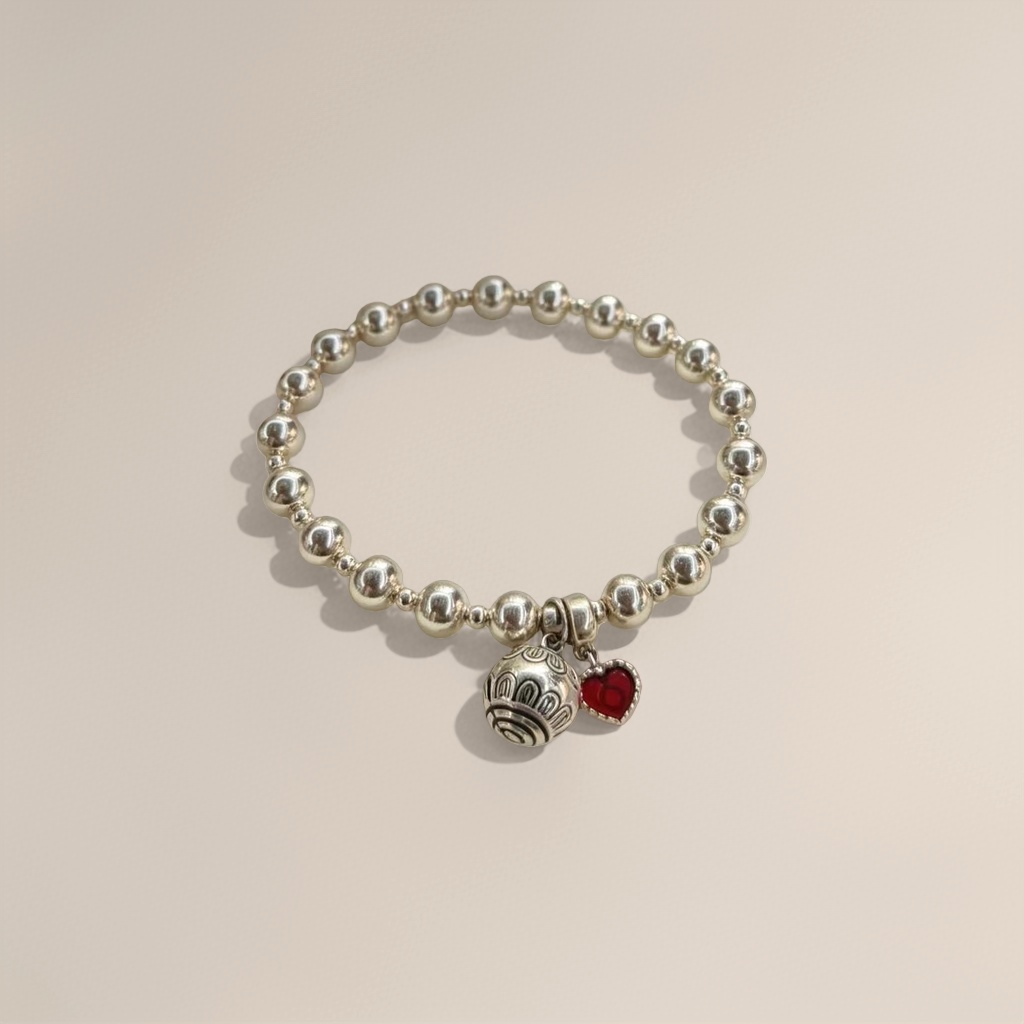 Silver beaded bracelet for women is a simple, fashionable and versatile accessory details Picture