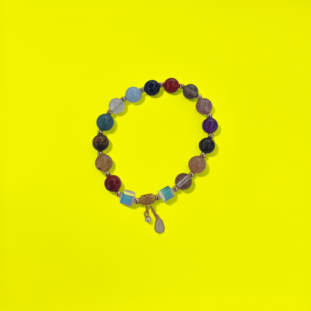 Colorful gemstone bracelet with natural stone beads, a simple and fashionable accessory for women Specification image