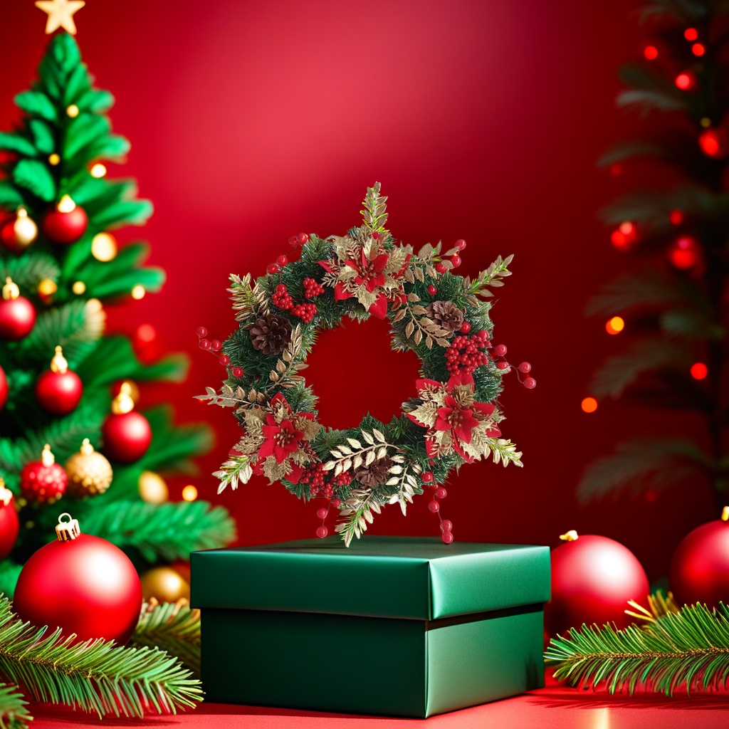محاكاة في أكاليل الكريسماس SongZhi تزين معلقة على الباب الجو الأعياد 🎄 غرفة نوم غرفة المعيشة Application Scenario