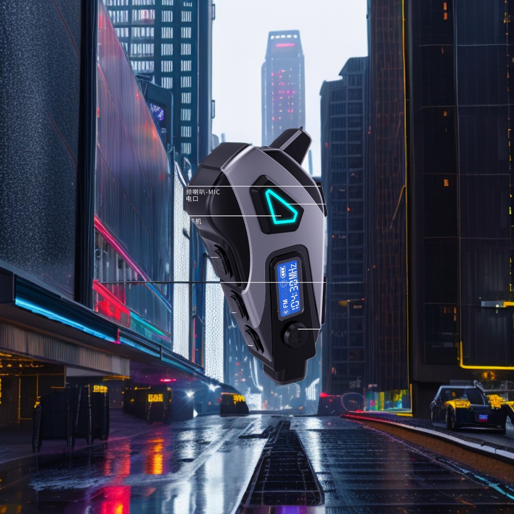 The K10 motorcycle helmet Bluetooth headset features super strong compatibility, intelligent noise reduction, long battery life and wireless calls Specification image