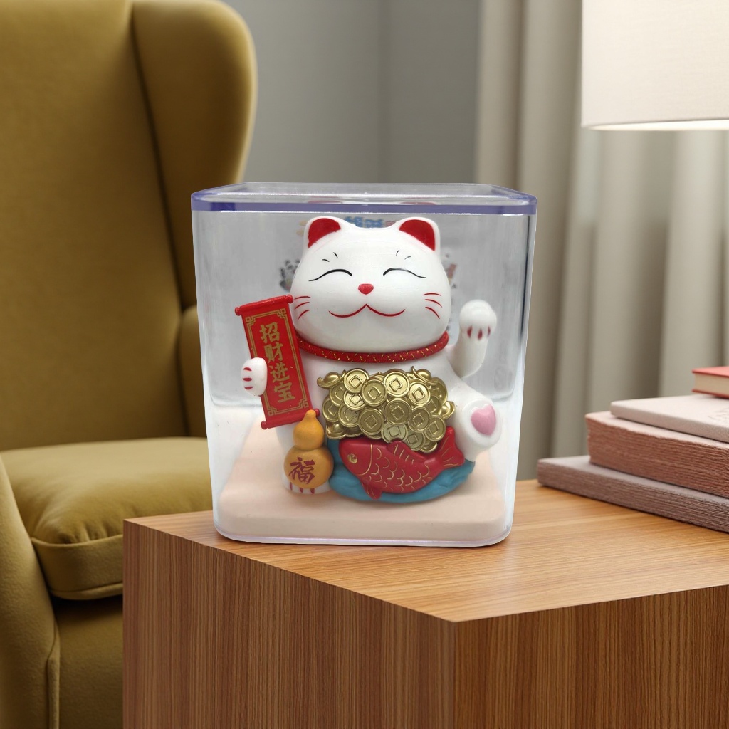 招财猫铜雕摆件办公室书桌招财纳福风水吉祥物 details Picture