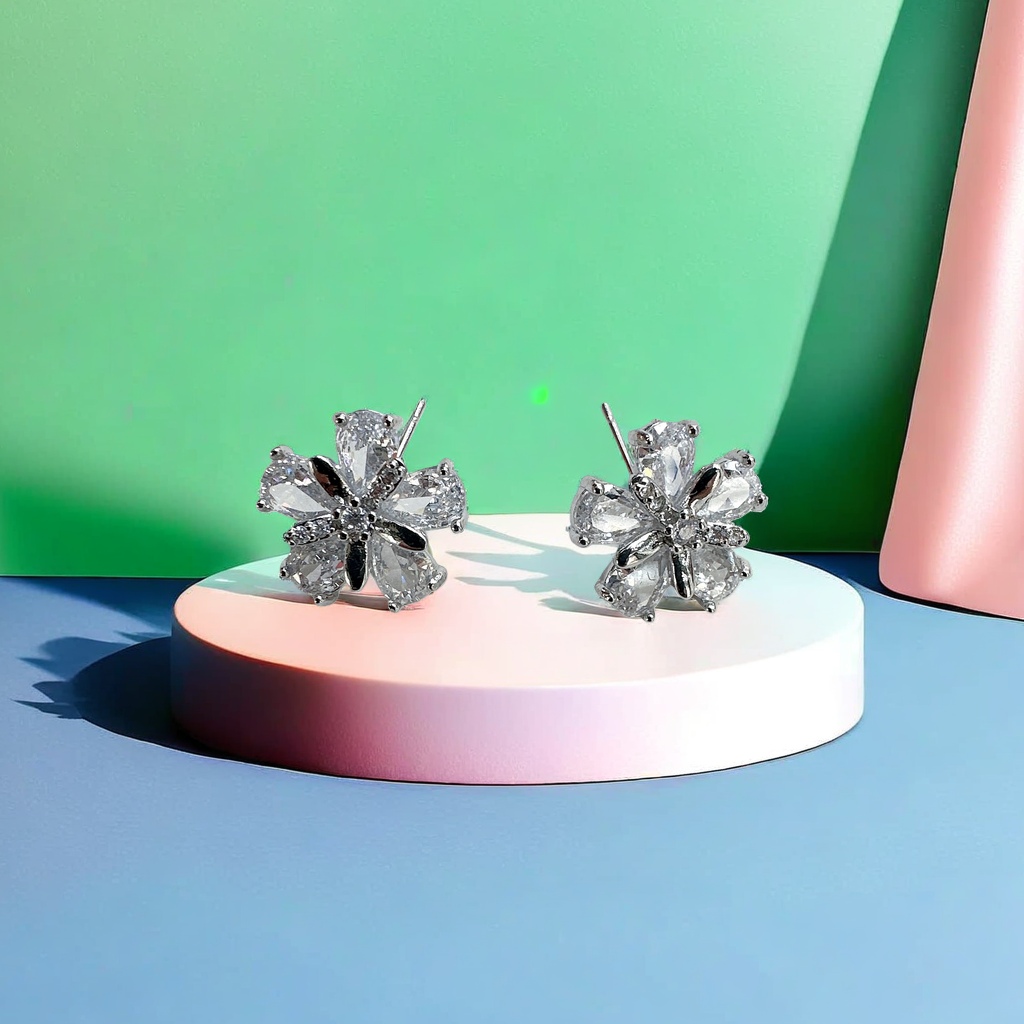 Flower-shaped stud earrings are fashionable, simple and versatile. They are ideal for girls' daily wear Application Scenario