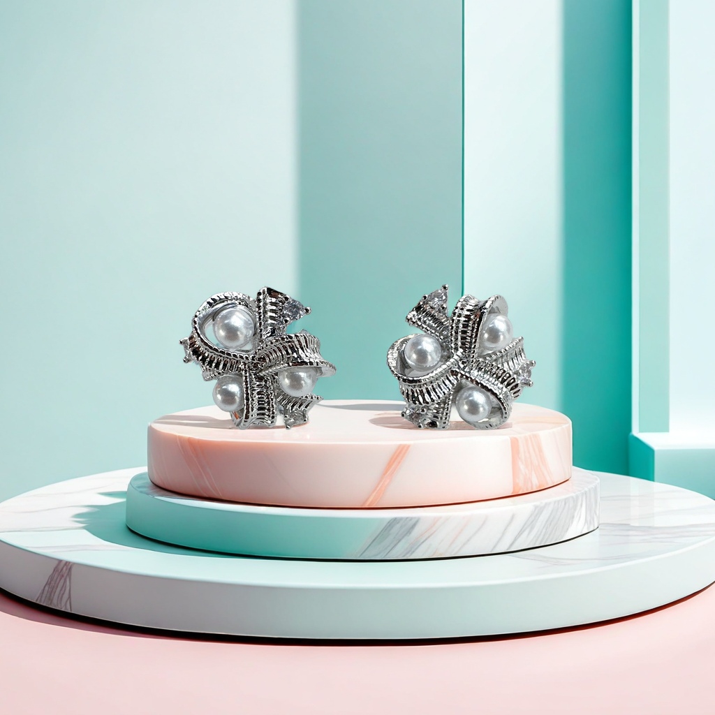 Pearl stud earrings for women are fashionable and simple. They are 18K gold-coated anti-allergy stud earrings