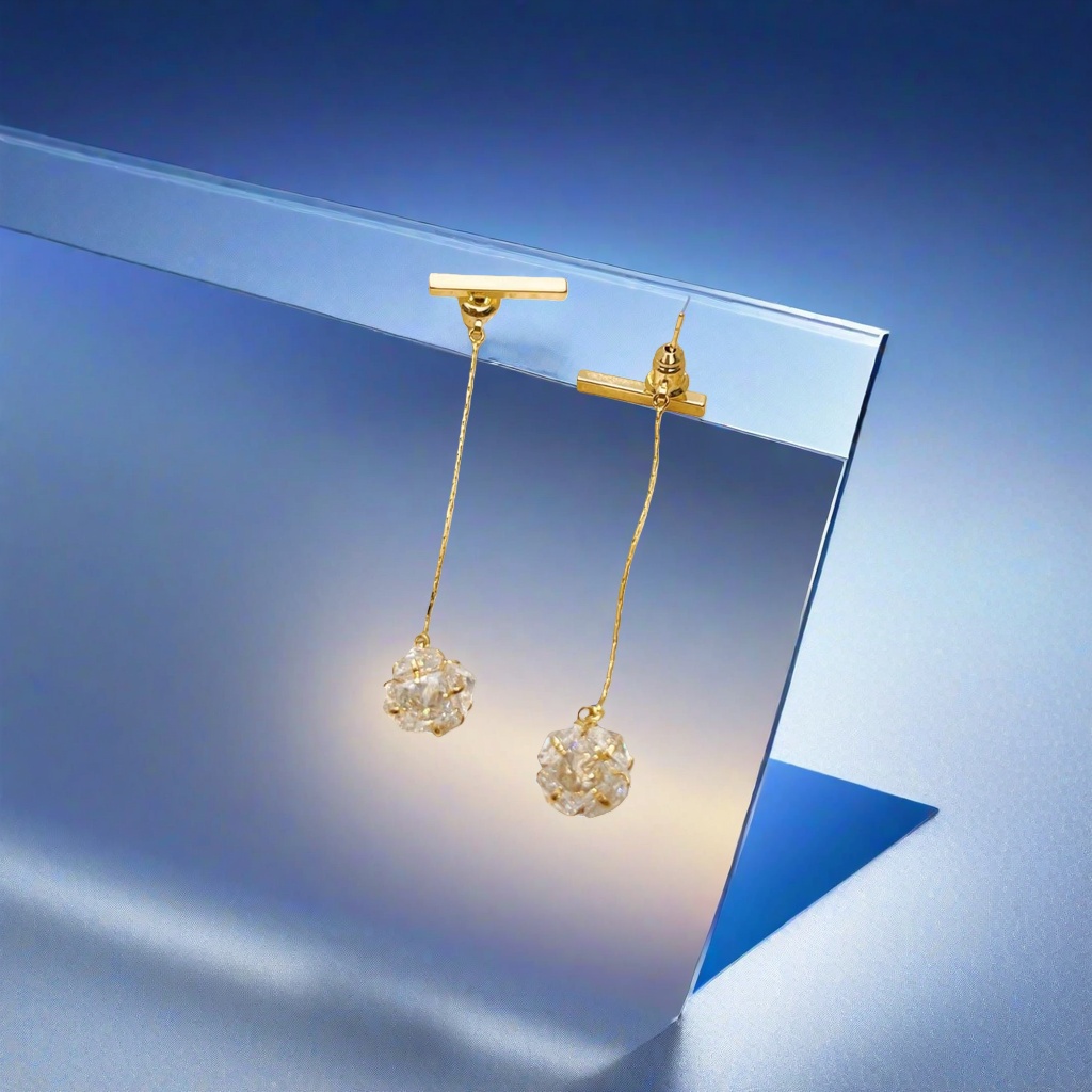 Golden chain crystal earrings, a versatile and elegant ear accessory for women Application Scenario