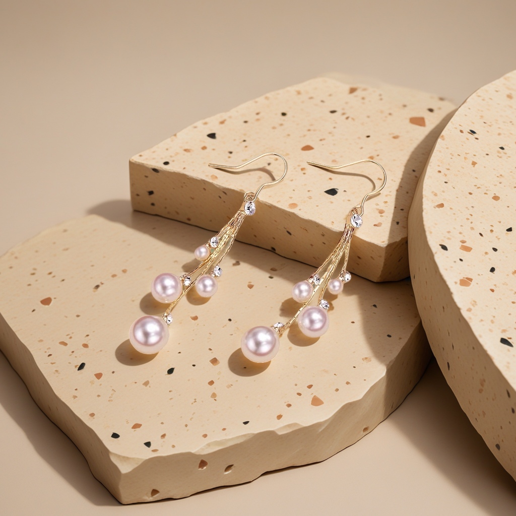 1 pair of pearl earrings, a fashionable, simple and versatile earring accessory for women