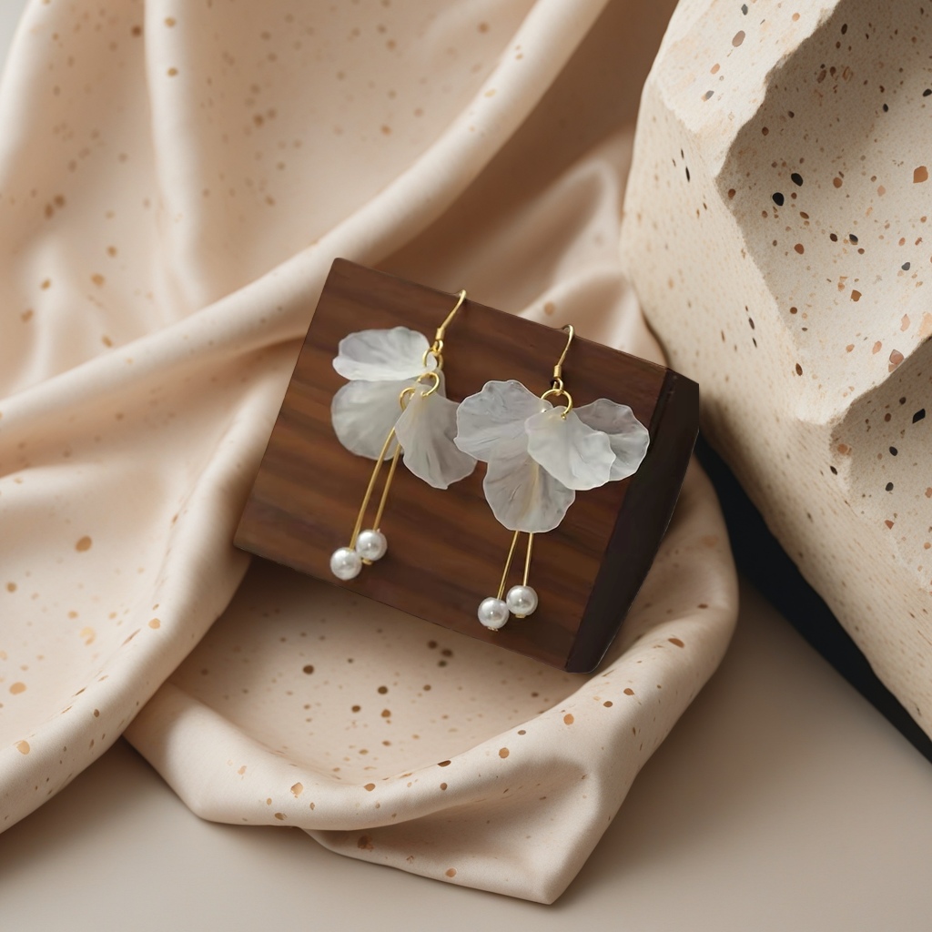 Flower-shaped earrings are fashionable and simple designs, light and versatile accessories