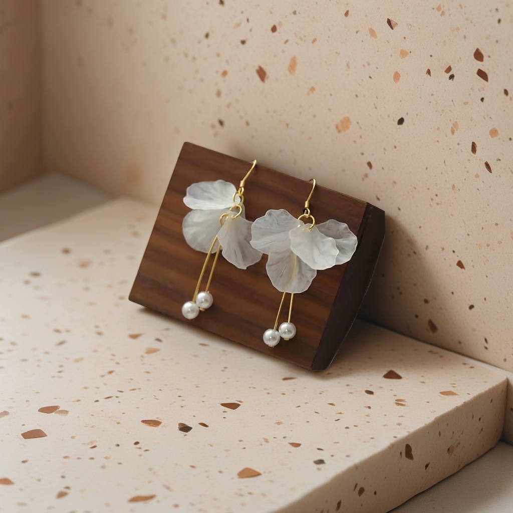 Flower-shaped earrings are fashionable and simple designs, light and versatile accessories details Picture