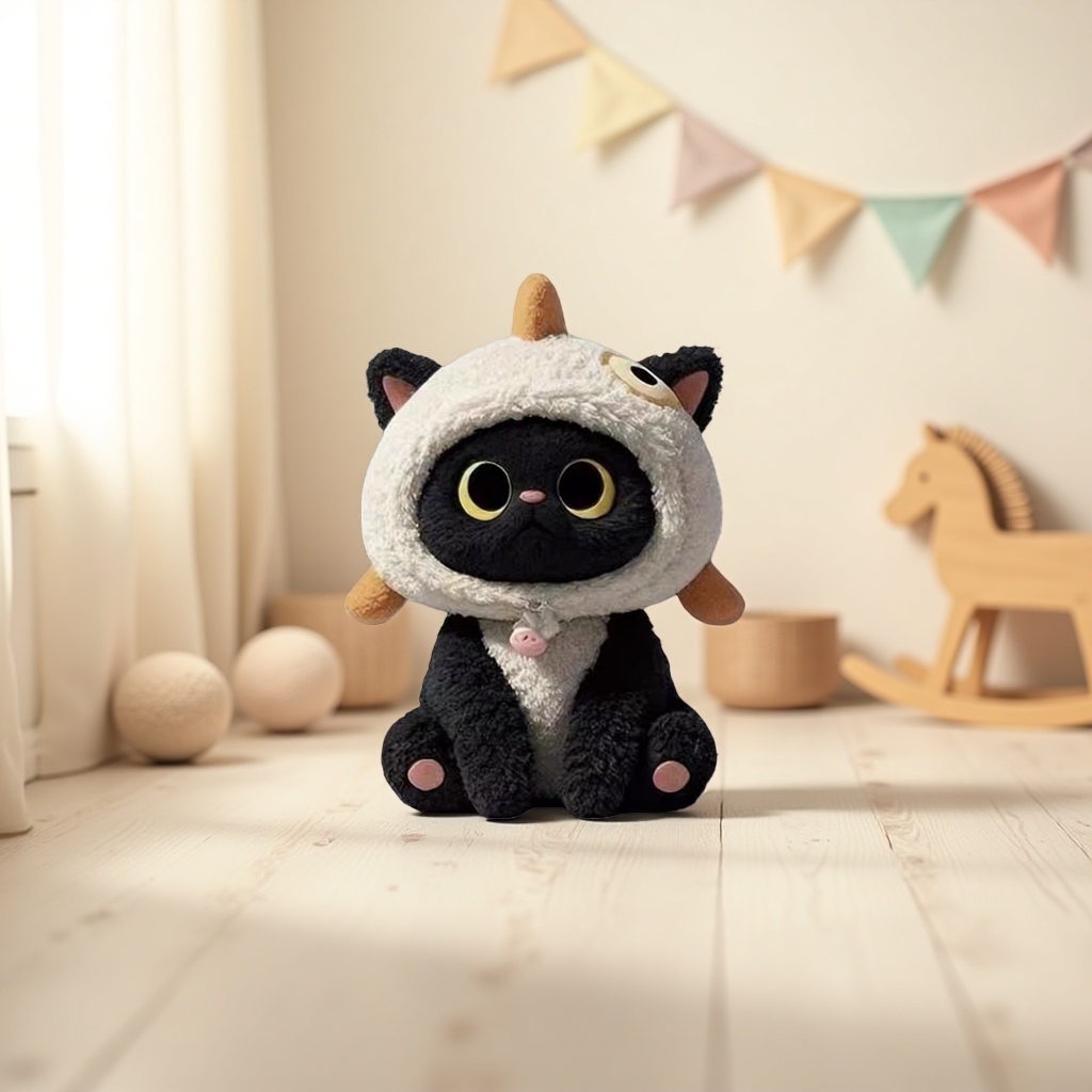 AI智能小黑猫毛绒玩具会动会叫可互动萌宠陪伴