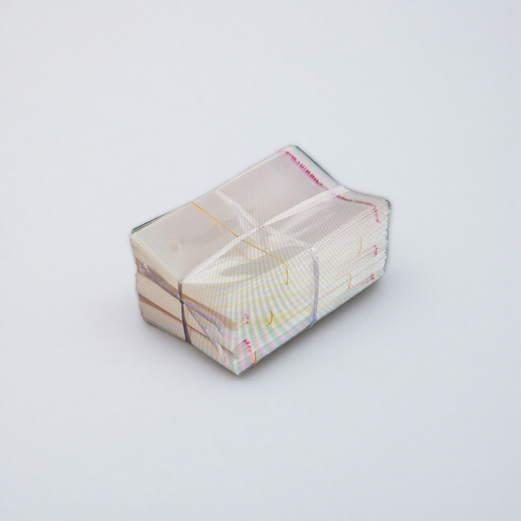 100 stacked thickened transparent plastic bags for household storage and sealing details Picture