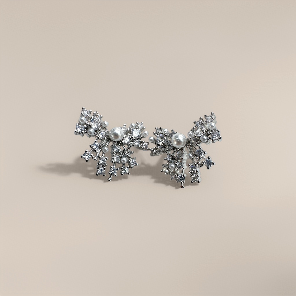 Pearl and diamond earrings are fashionable and light luxury earrings for women, exquisite and versatile