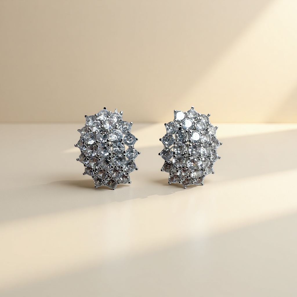 Shiny diamond stud earrings, 925 sterling silver set with zircon earrings for women Application Scenario