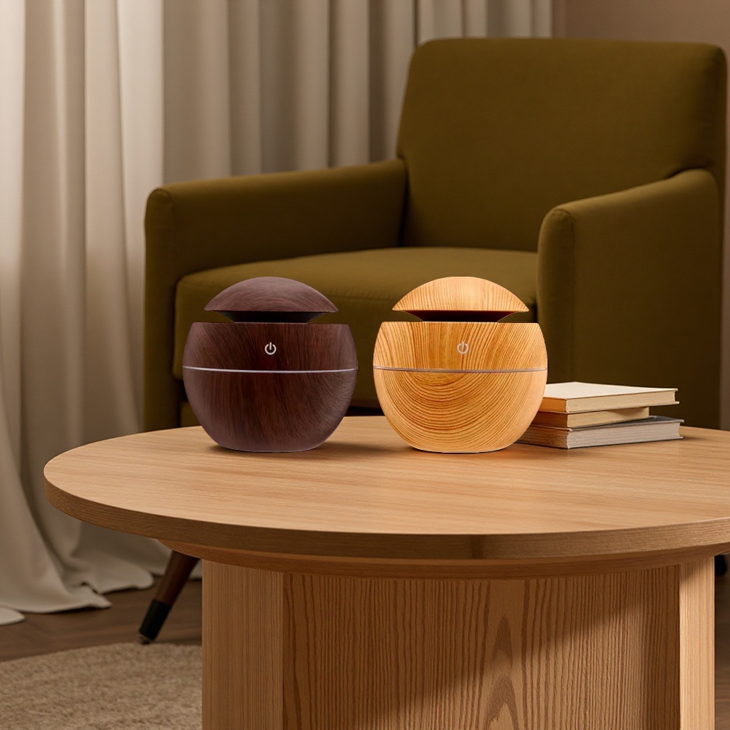 Wooden grain aroma diffuser humidification atomization silent bedroom and living room desktop decoration Specification image