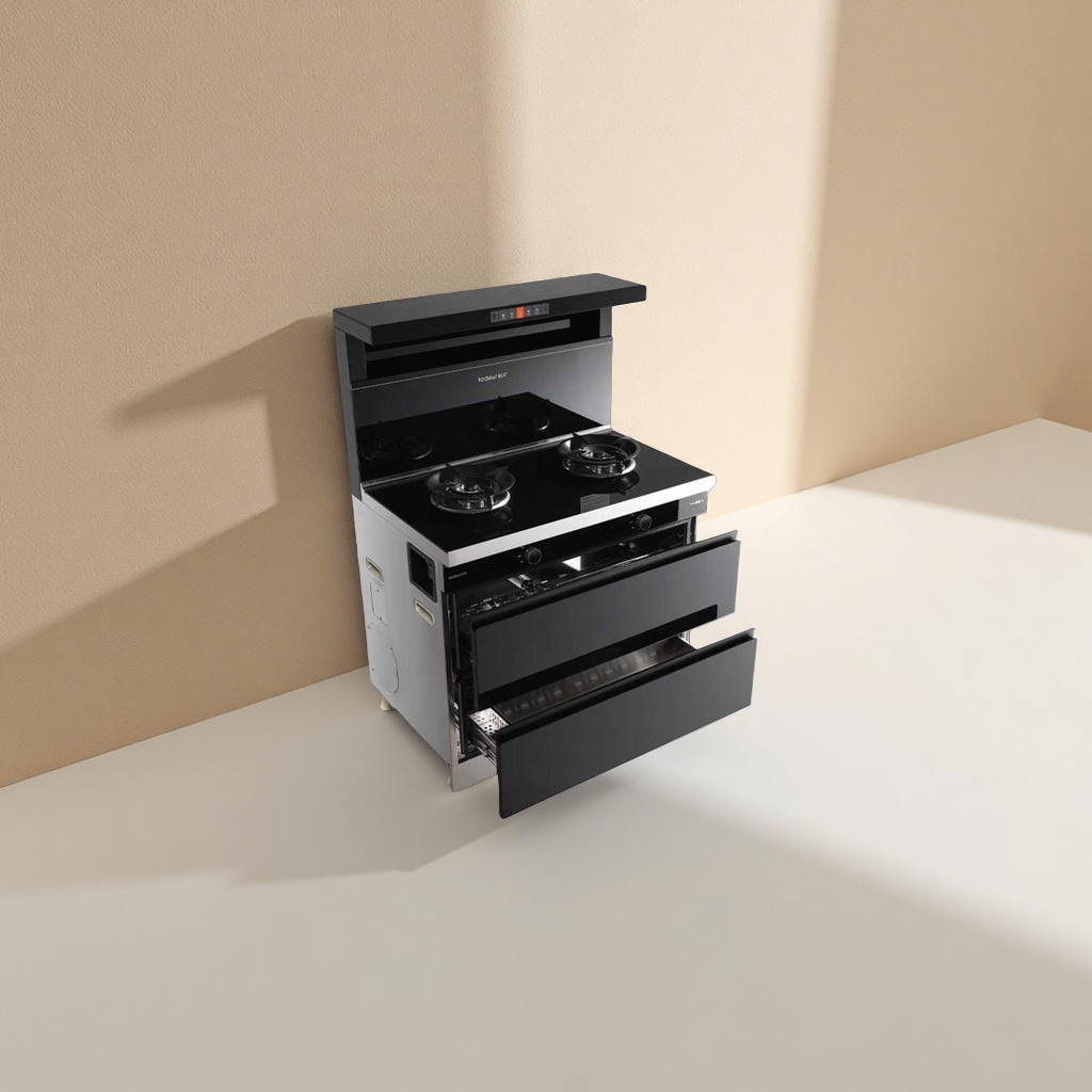 Integrated kitchen appliance, 304 stainless steel countertop, high suction power, side-suction smart stove details Picture