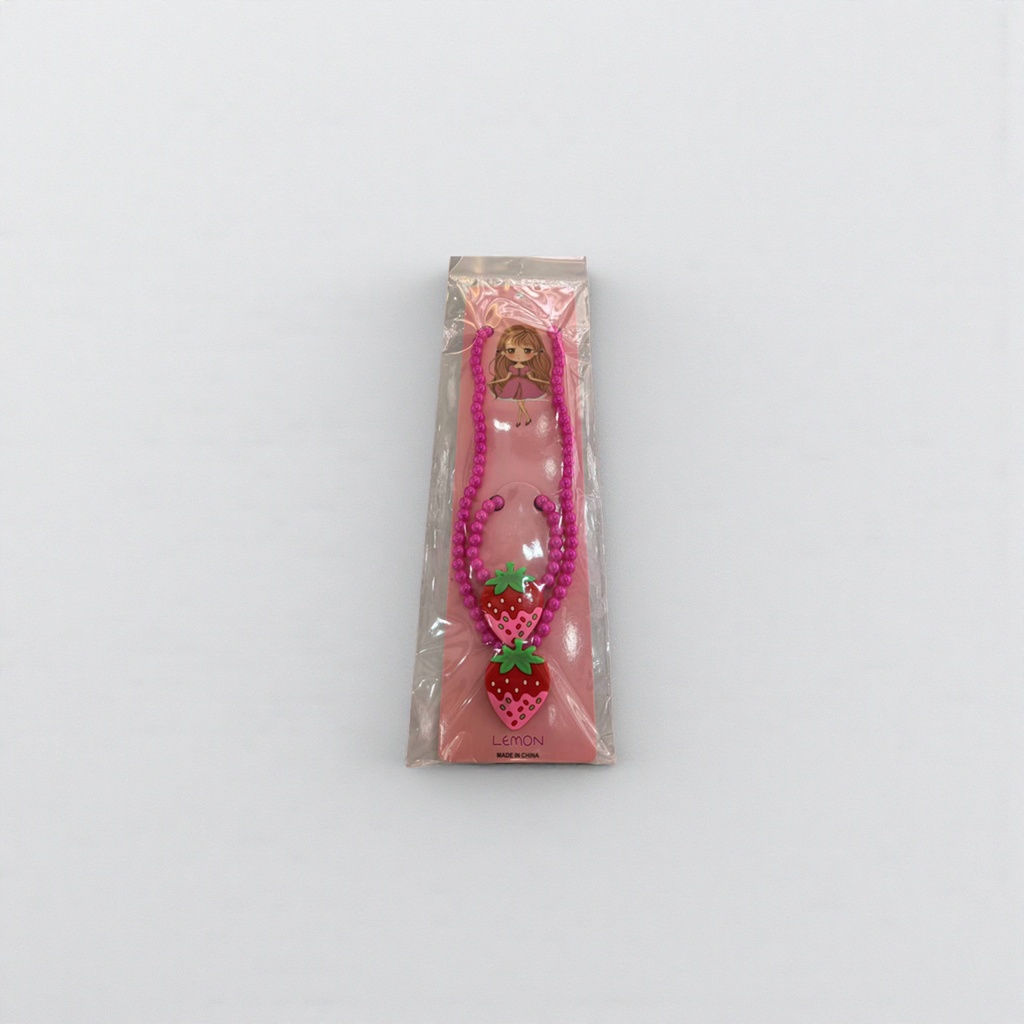 草莓造型项链 甜美少女风镀银项链 轻奢小众配饰