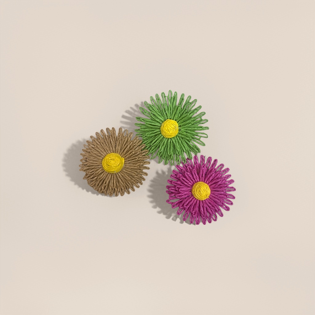 手工编织花朵细节图